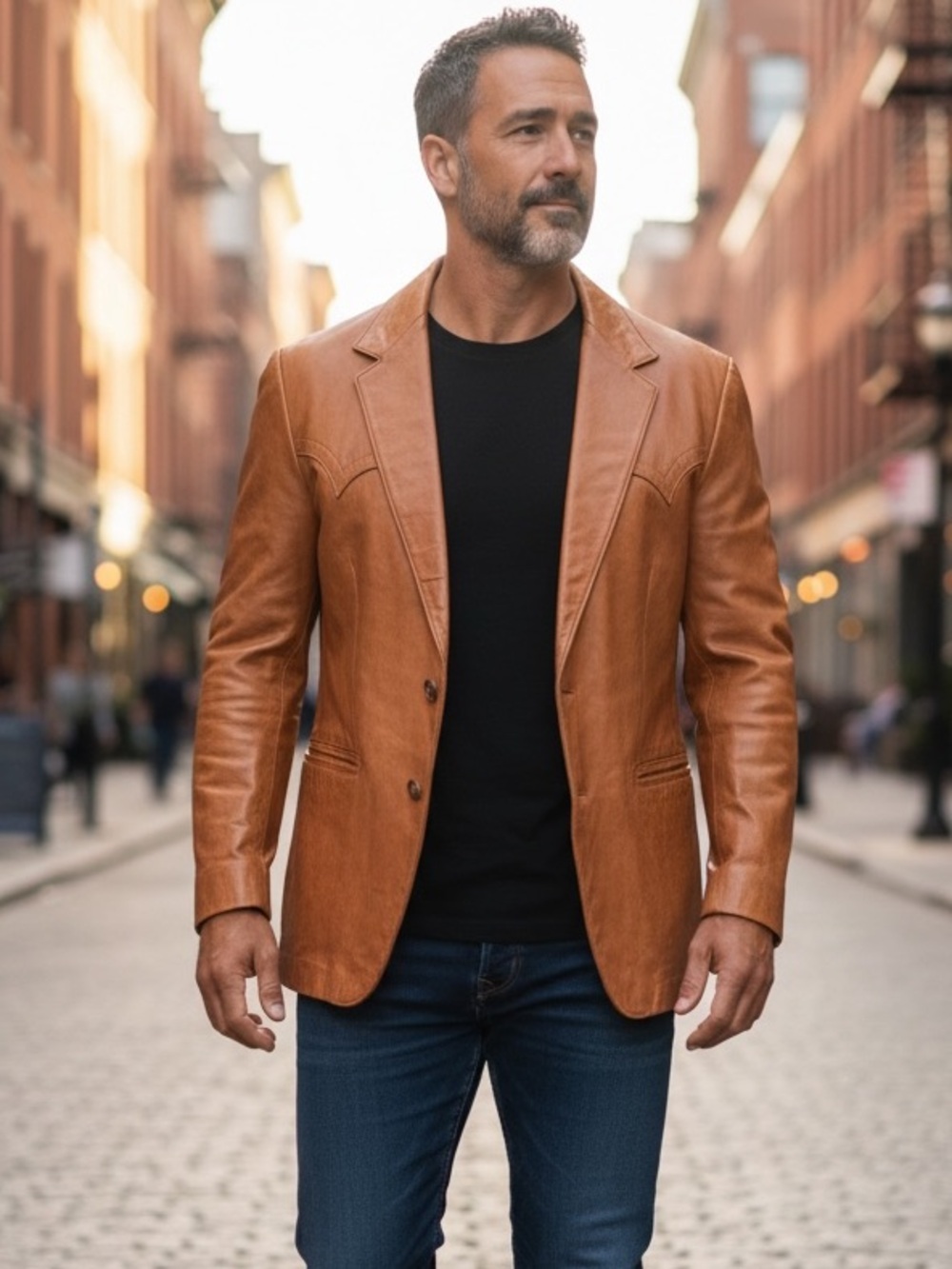 Kenny Rogers by Robert Lewis soft lambskin leather jacket coat size 44
